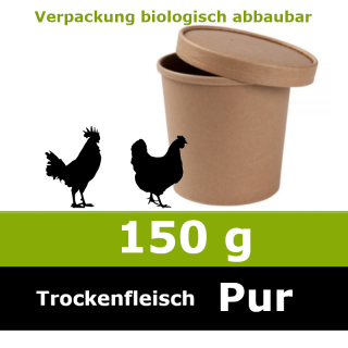 Unser 150 g Trocken Barf Pur vom Huhn ist ein Alleinfuttermittel ohne billige Füllstoffe und ohne Farb- und Konservierungsstoffe